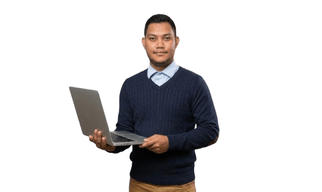 WAP.Tech founder with laptop